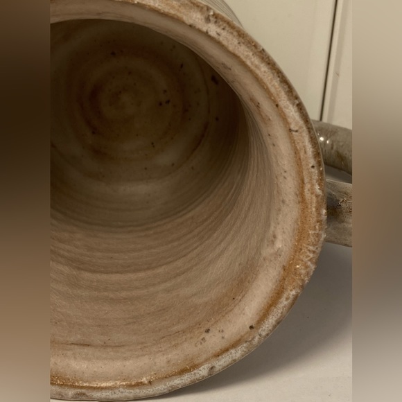 Handcrafted Pitcher pottery spout Jug glazed ceramic watering can signed Bobbi - Picture 14 of 16